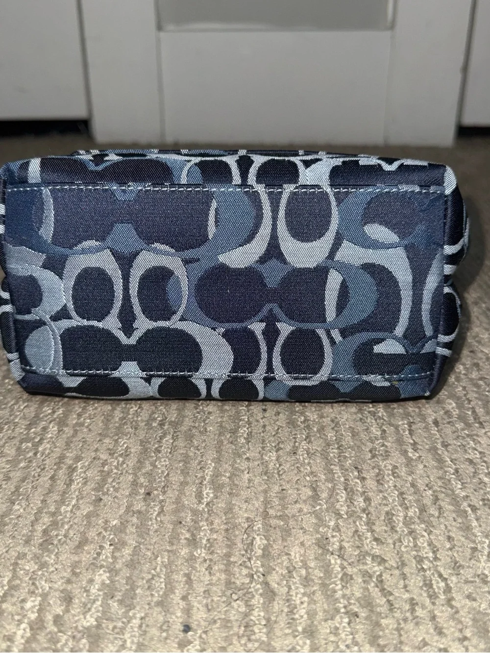 Vintage Y2K Coach Blue Signature Jacquard Mini Bag